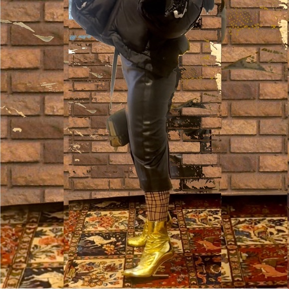 NWT Fendi First Gold nappa leather high-heel boots 37.5 - Picture 2 of 11